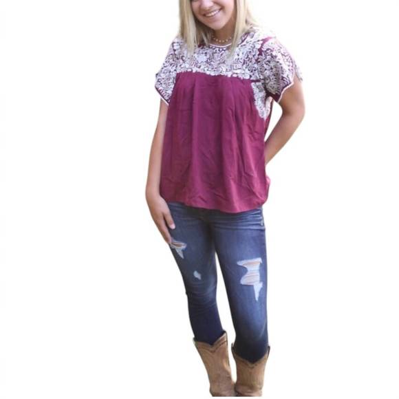 NEW BUDDYLOVE greek top in maroon - Picture 2 of 3